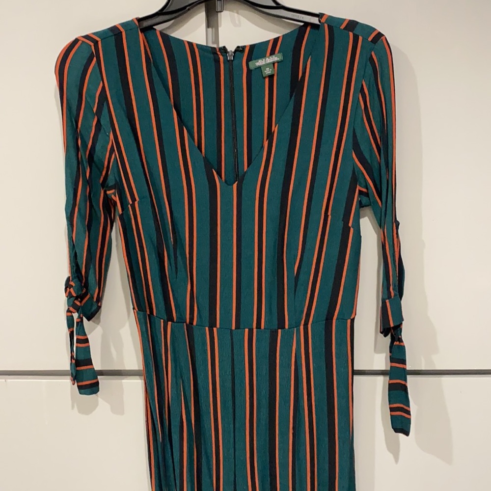 Wild Fable Striped Jumpsuit Size XS Green Black Orange